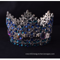 High Quality Fully Round Colored Crown For Royal King Pageant Crowns For Men